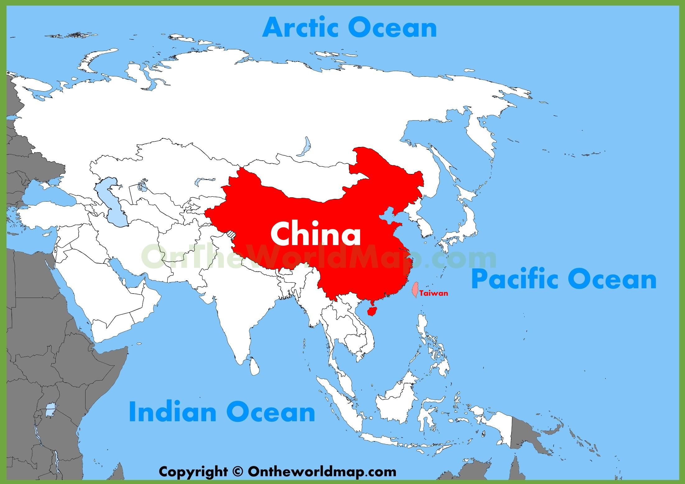 Asien Karte von China - China-Asien-Karte (Ost - Asien, Asien)