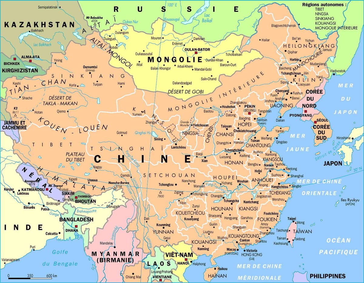 China administrative Karte