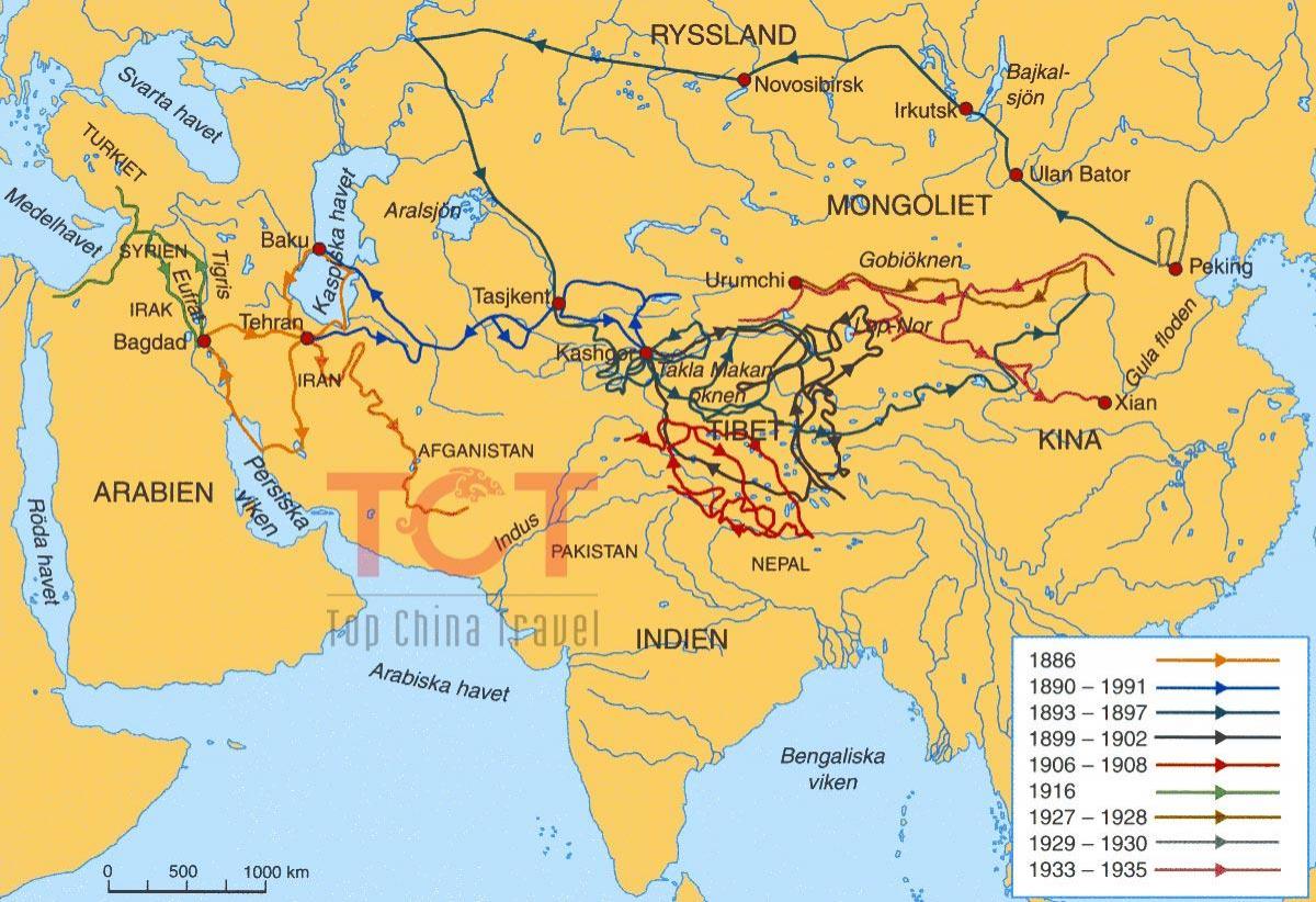 Karte der Seidenstraße im alten China