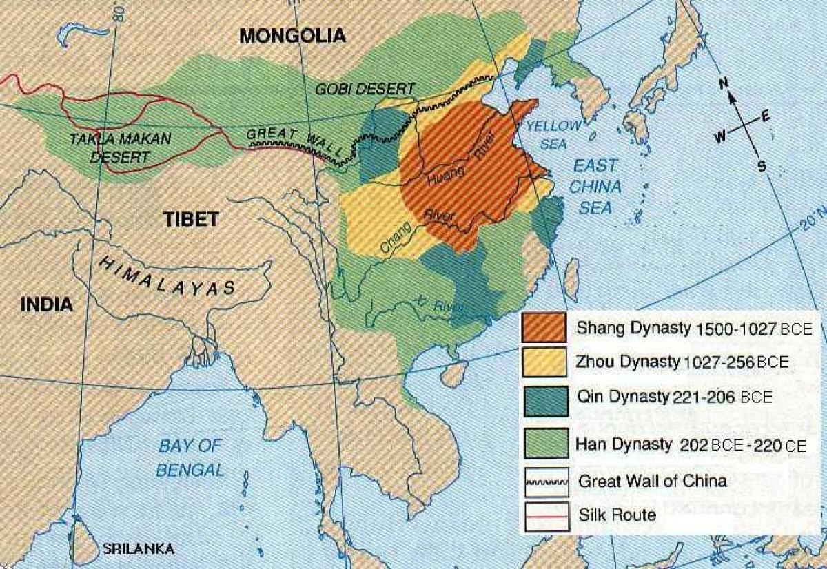 alten China Geographie Karte
