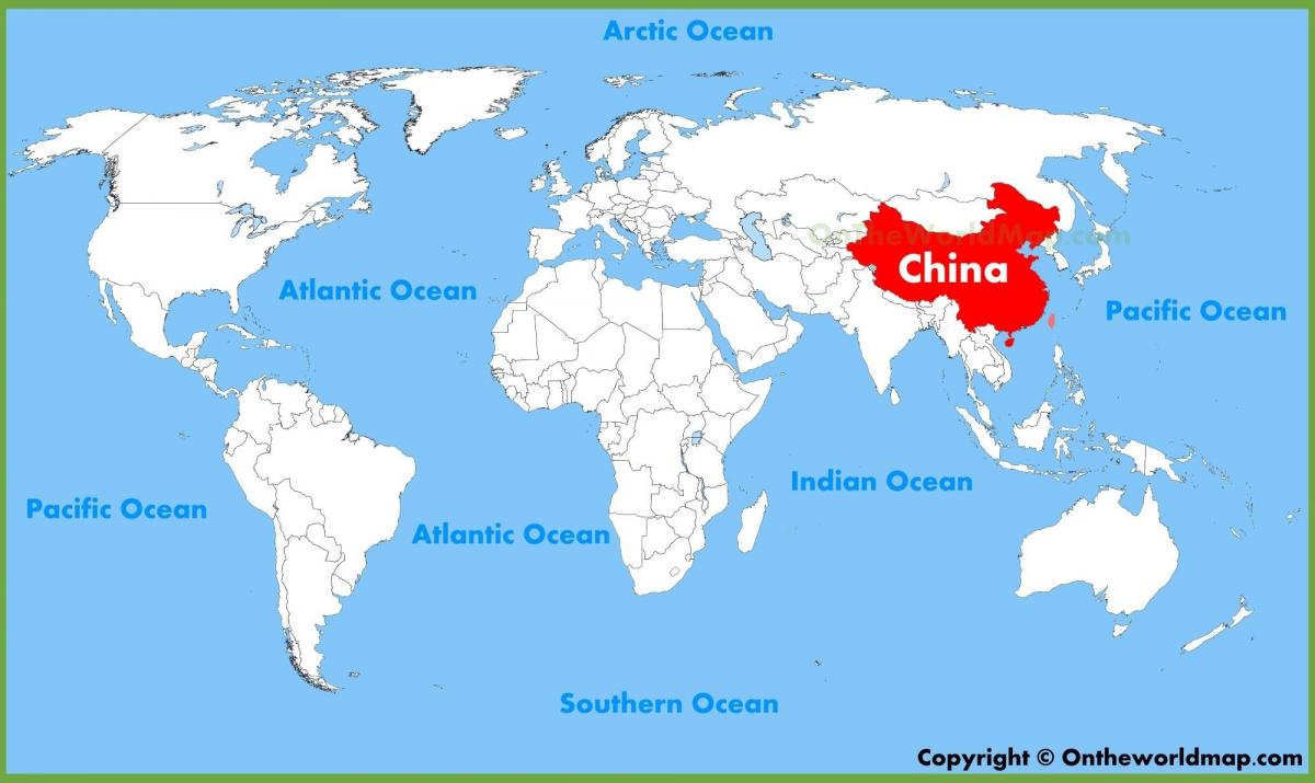 China auf einer Weltkarte