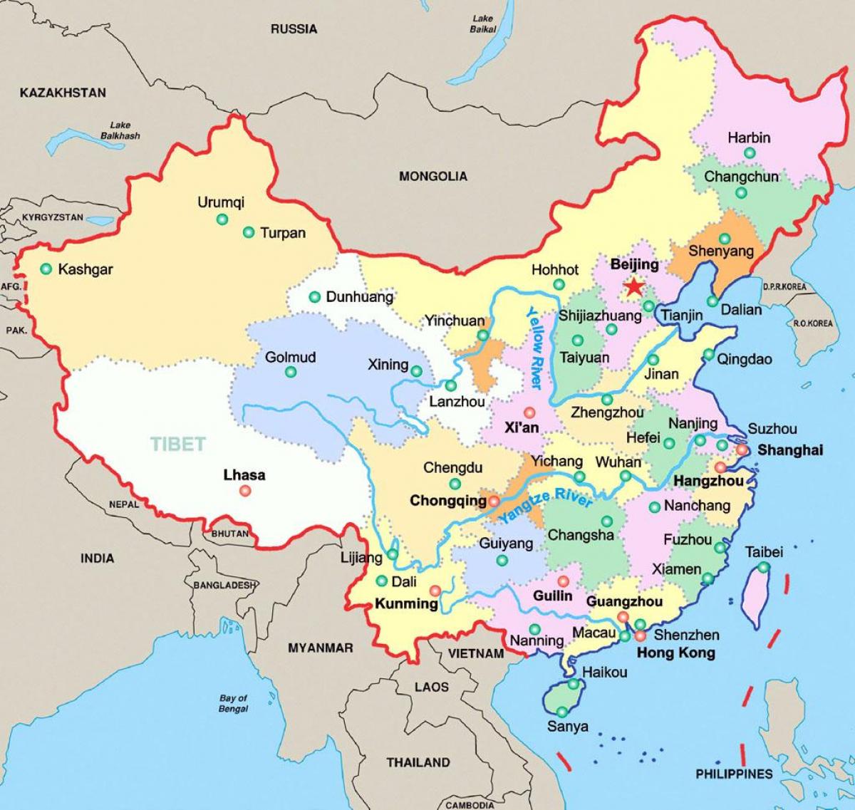 China auf der Karte