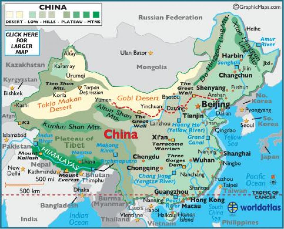 China, Karte, Geographie