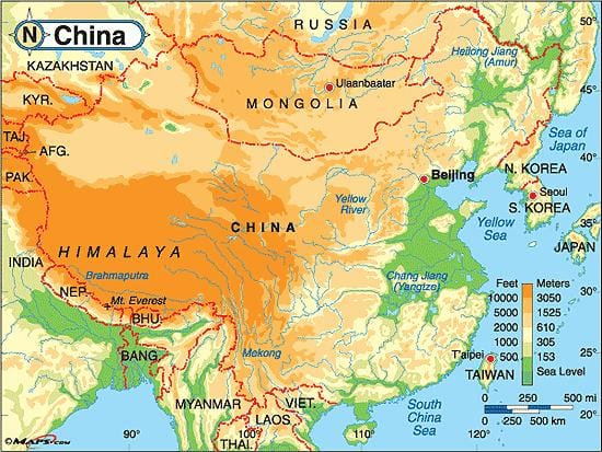 China Höhenkarte