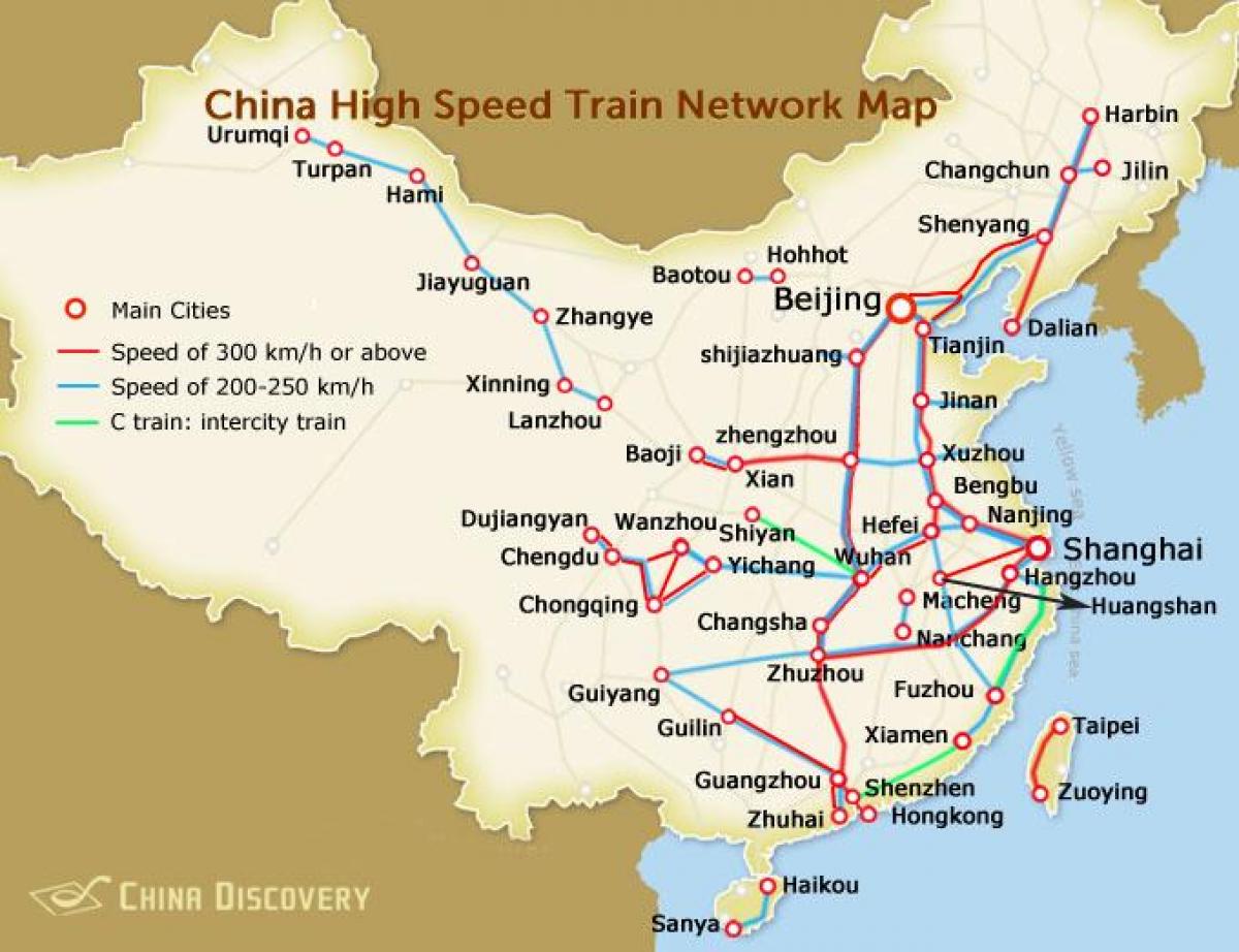 China high-speed-Bahn-Karte