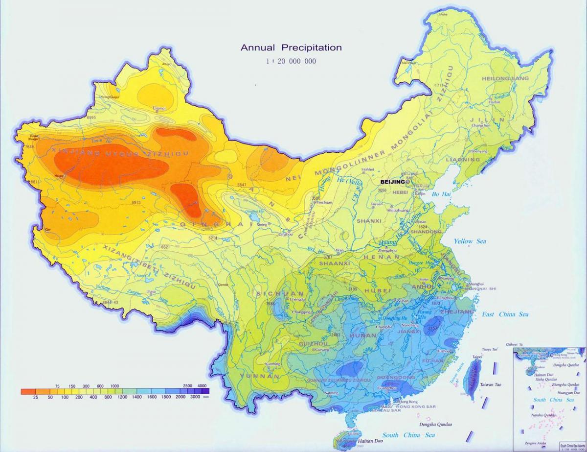 China Niederschlag anzeigen