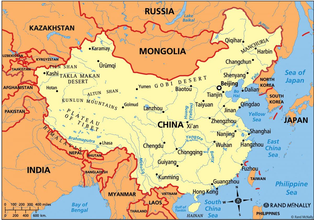 Politische Karte von China