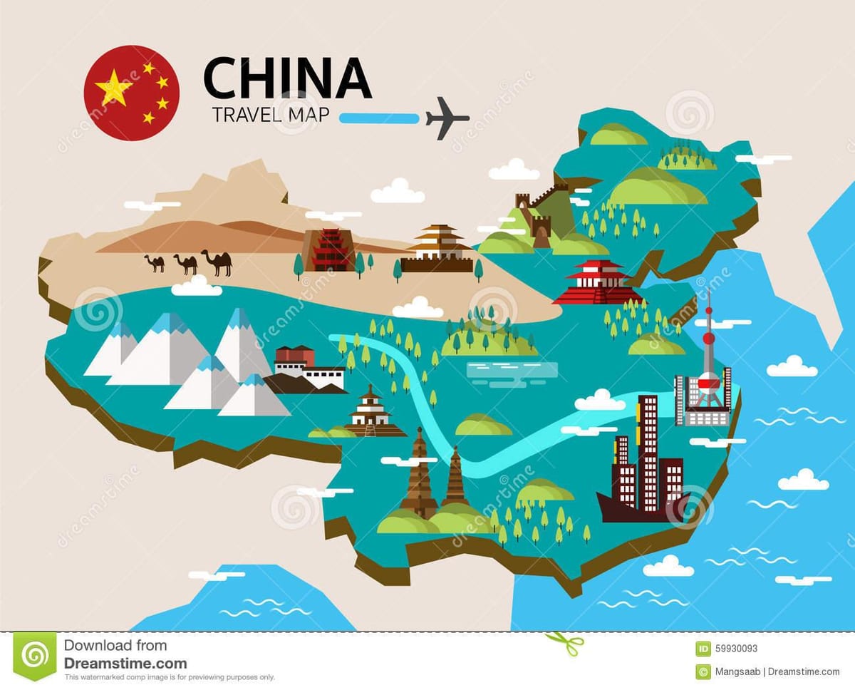 Reise-Karte von China