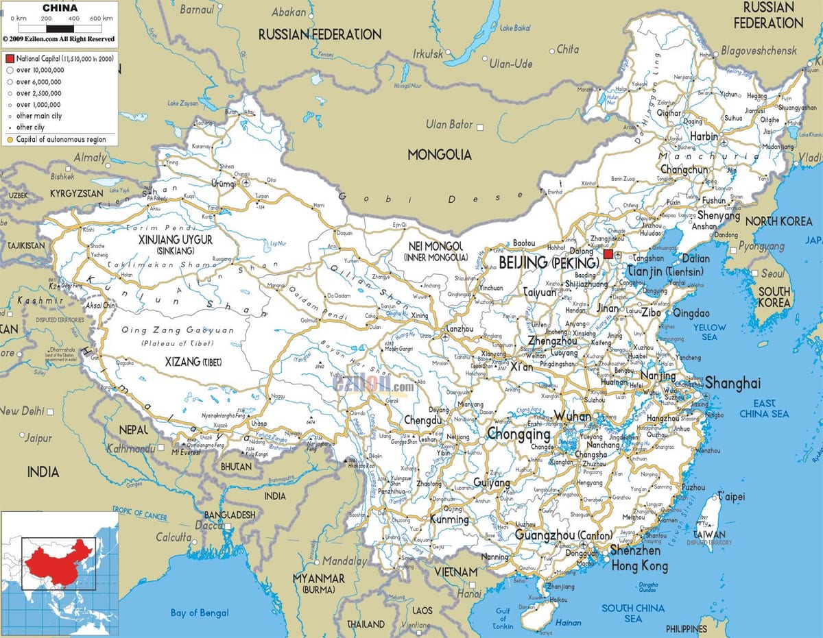 China-Straßen-Karte