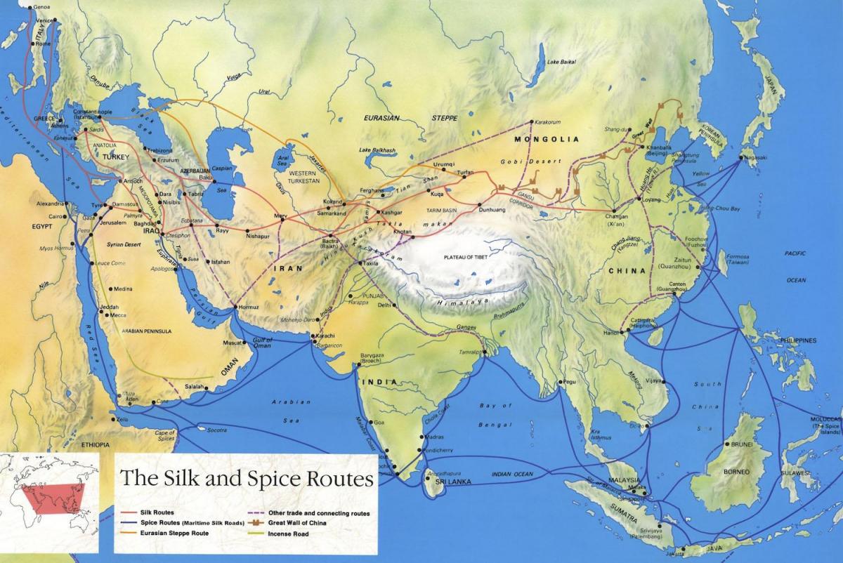 silk road China-Karte