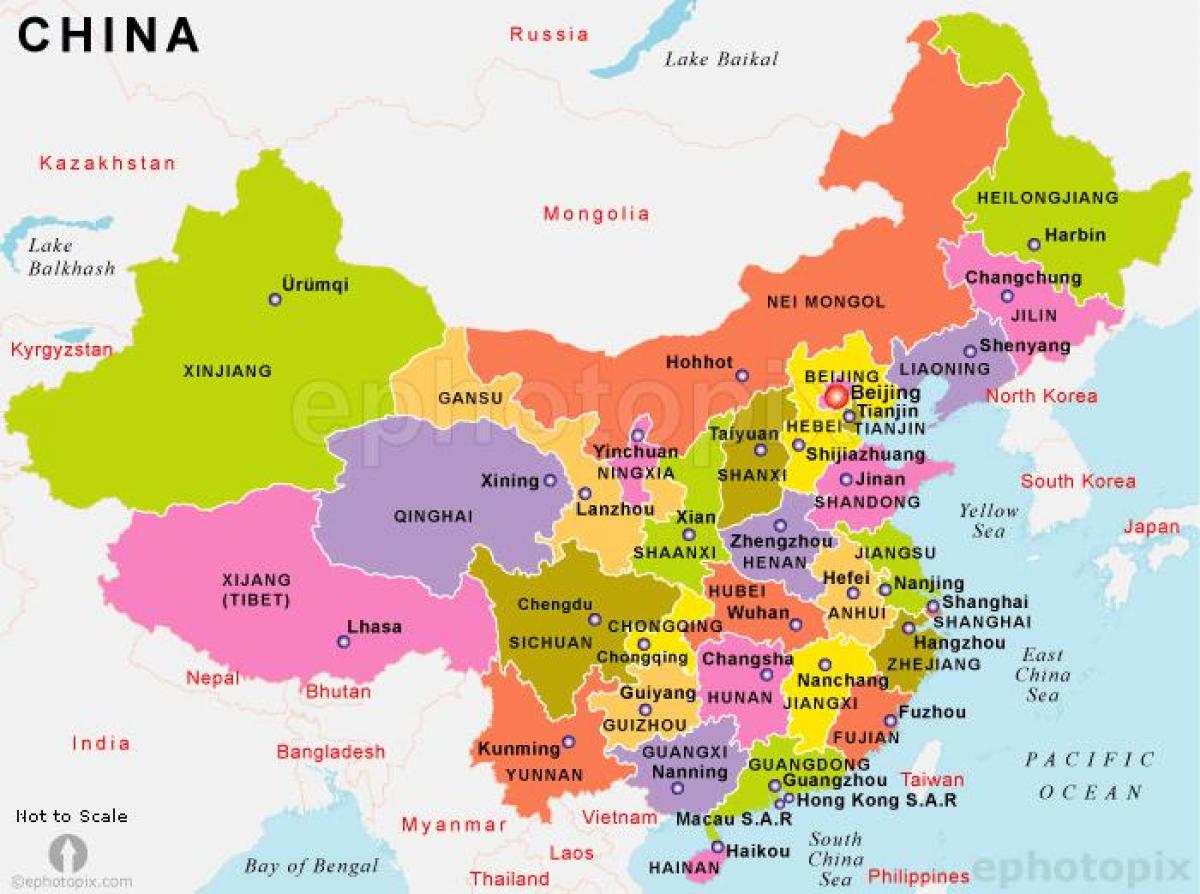 China Staaten Map Karte Von China Mit Den Staaten Ost Asien Asien