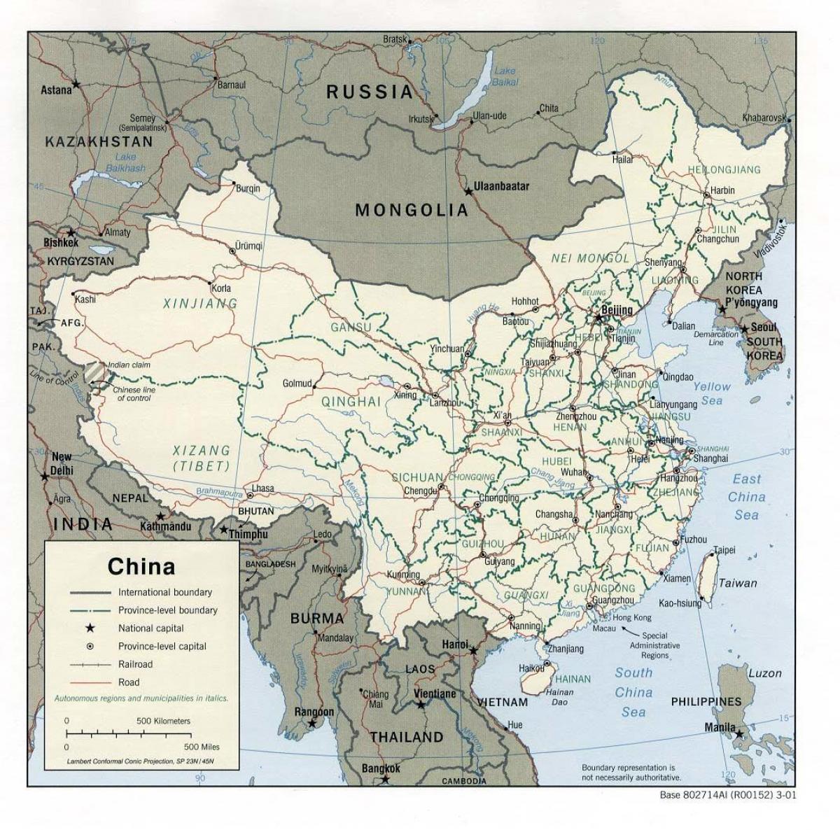 China-Karte druckbar