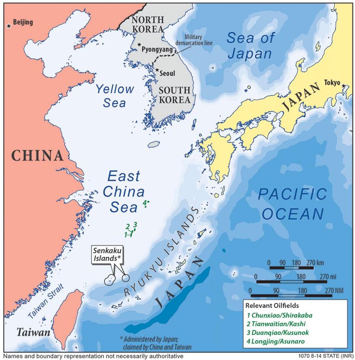Karte von Ost-China sea