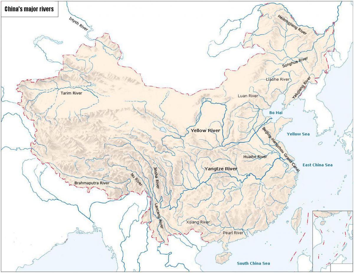 Karte Von China Mit Der Flusse Flusse Der Karte Von China Ost Asien Asien