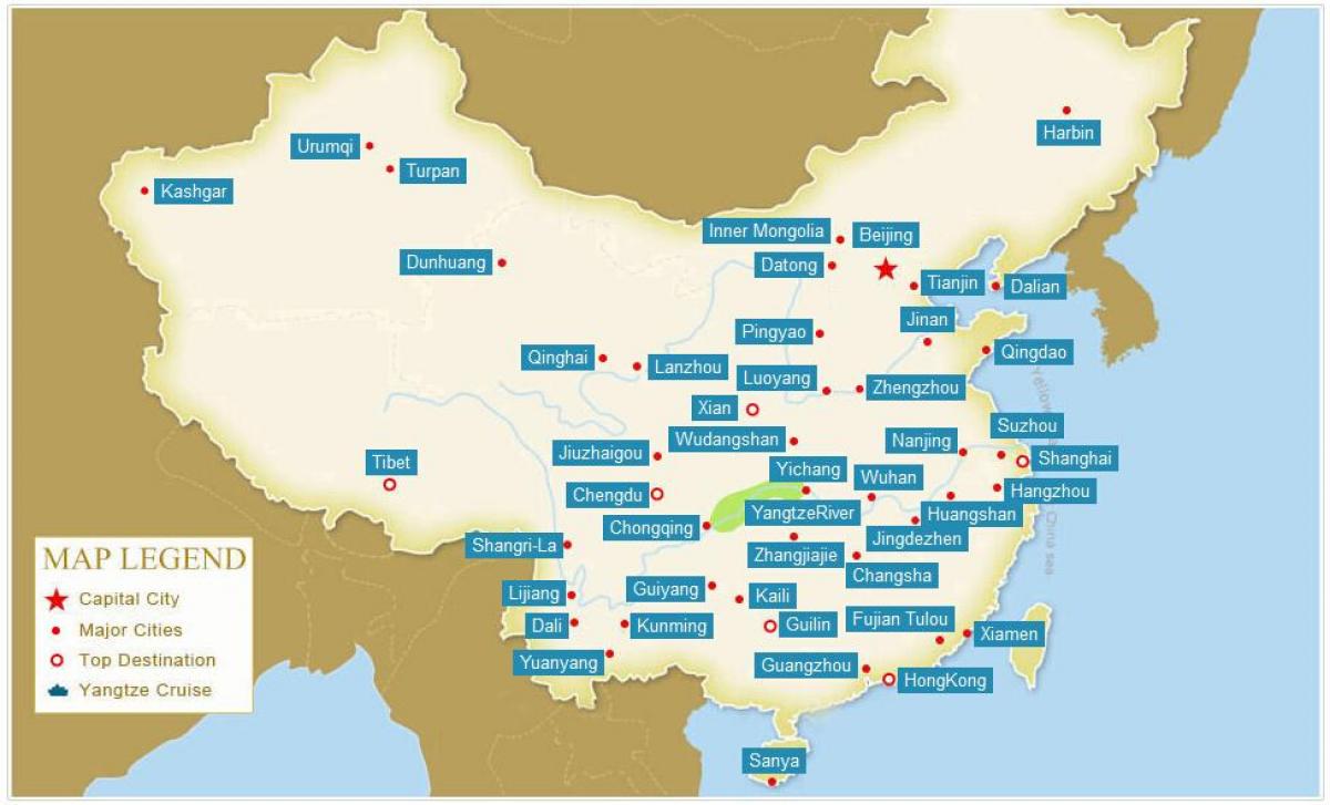 Karte von China mit Städten