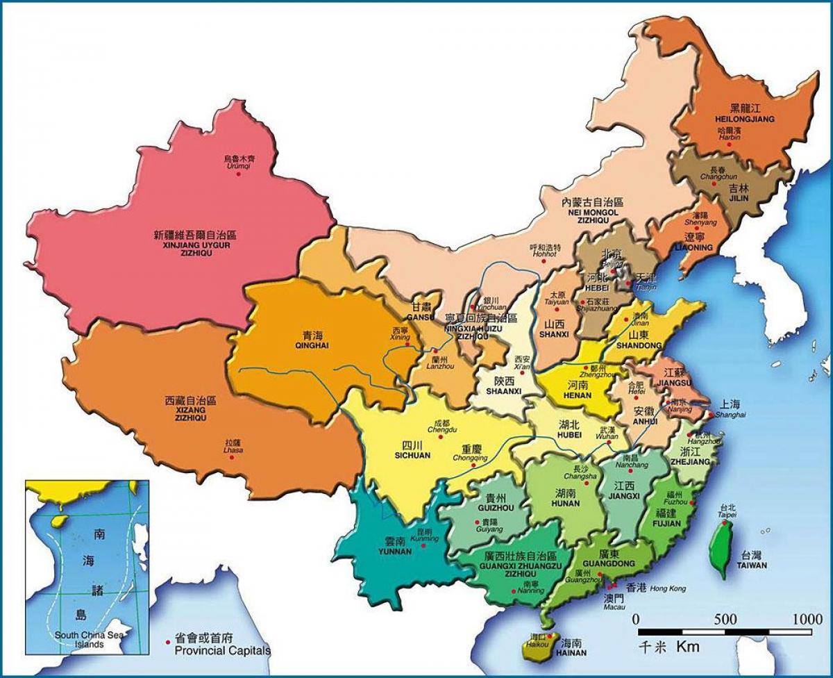 Karte China Provinzen