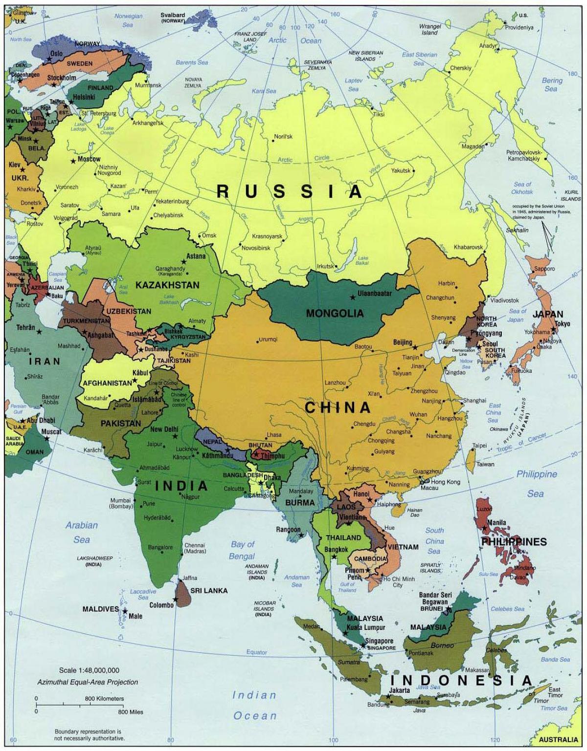 Karte Von China Und Den Umliegenden Landern China Und Die Umliegenden Lander Karte Ost Asien Asien