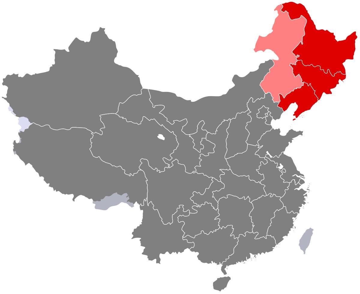 Nordost China Landkarte