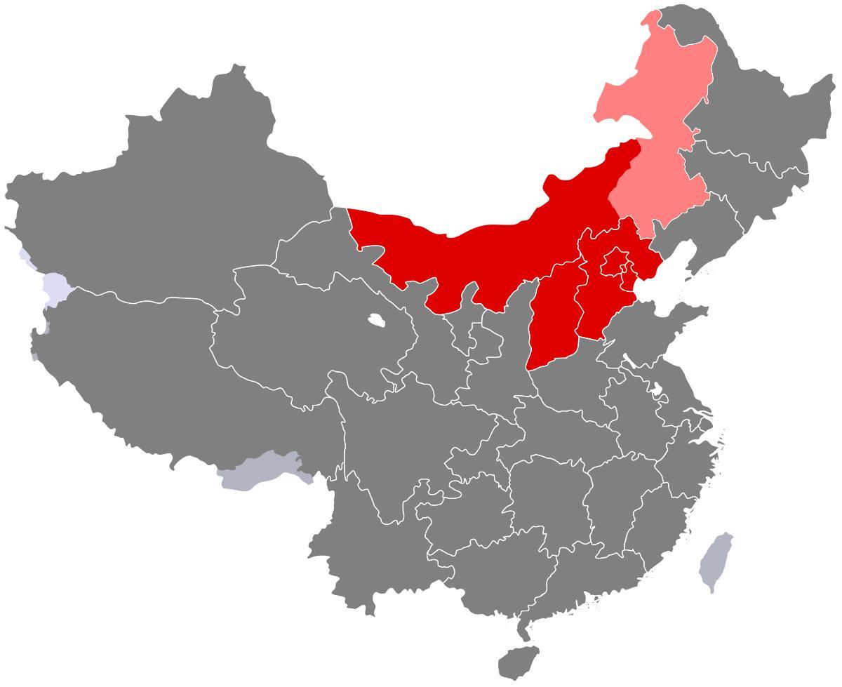 Karte von Nord-China