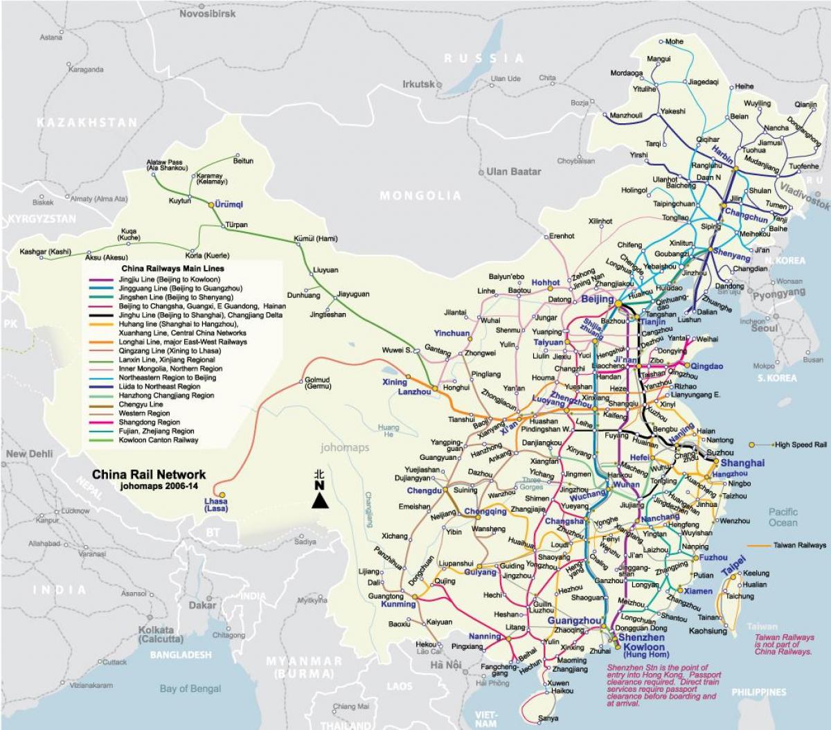 China-schnell-Zug-Karte