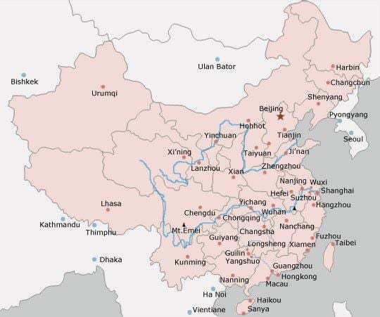 Karte China Städte