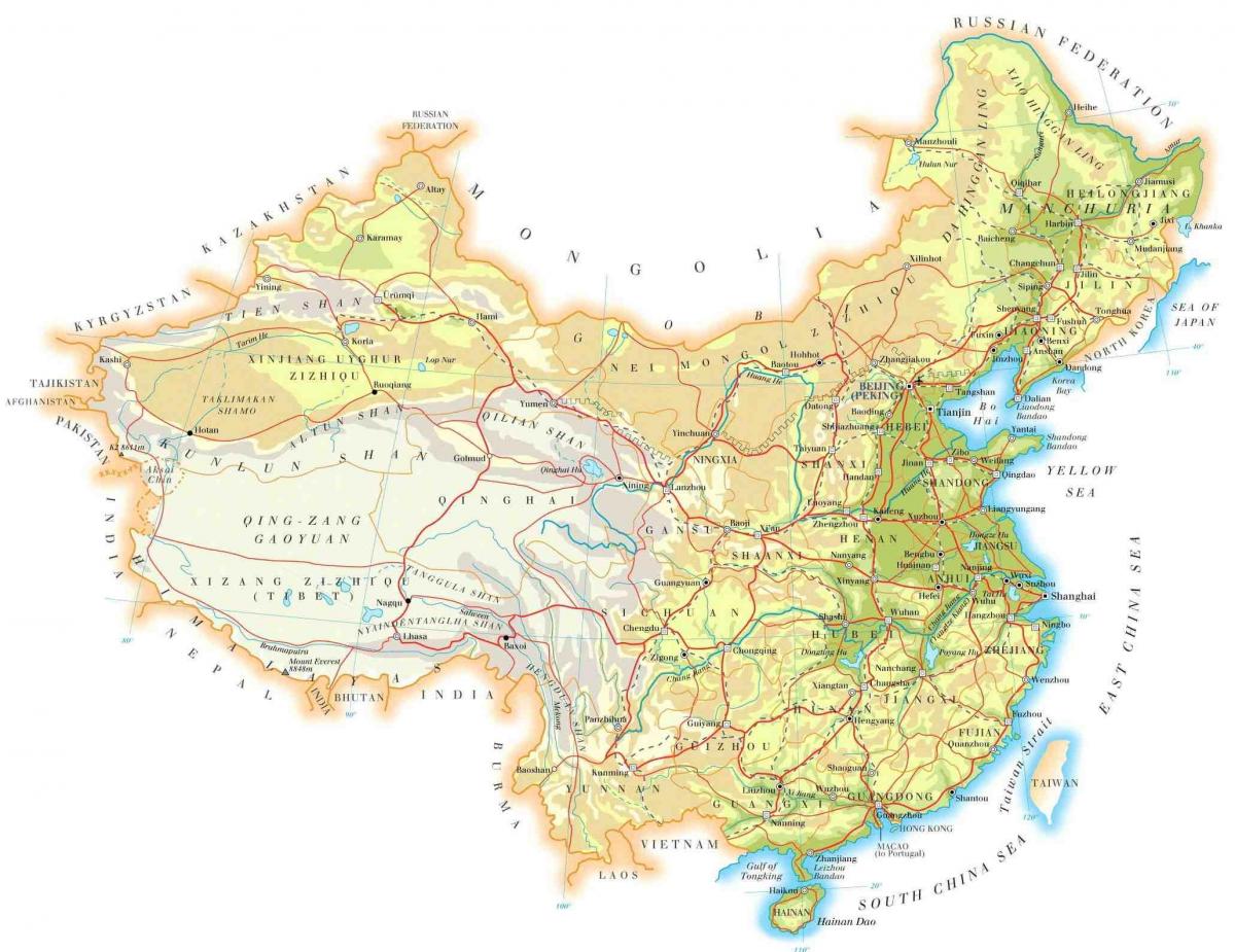 China Landkarte Topographie