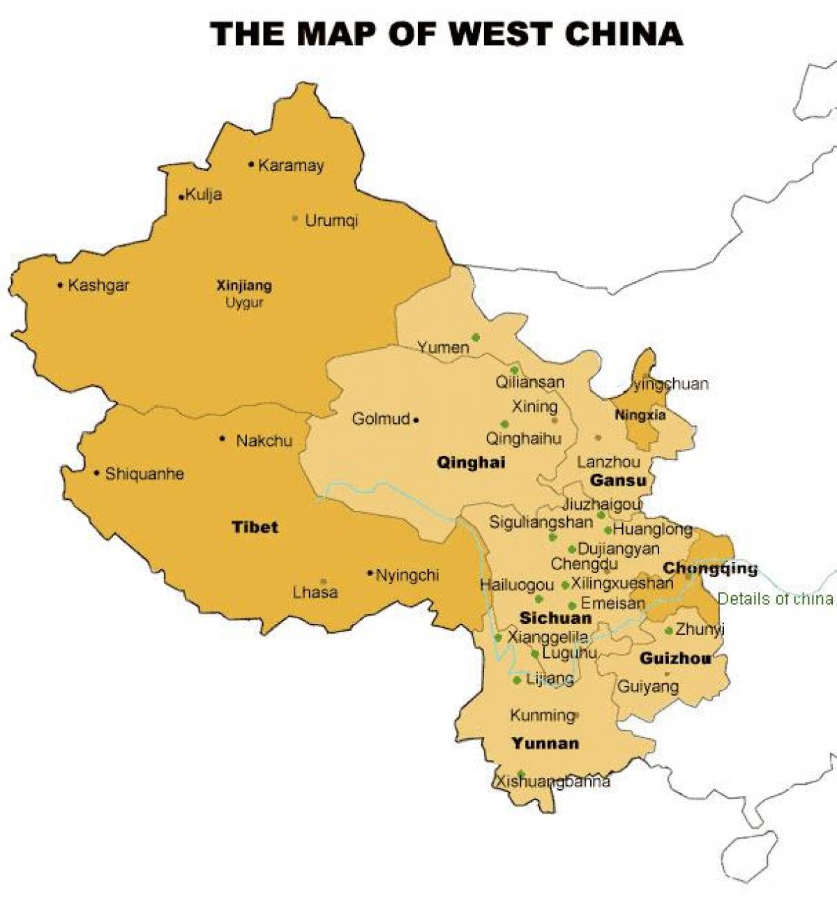 Karte von west-China