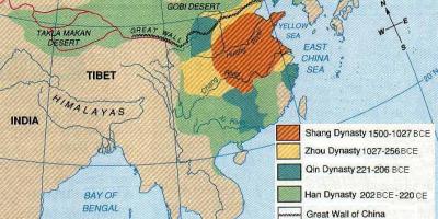 Alten China Geographie Karte
