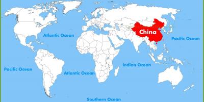 China auf einer Weltkarte