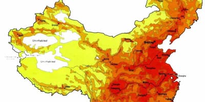 Bevölkerung Dichte Karte von China