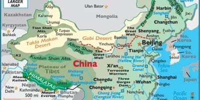 China, Karte, Geographie