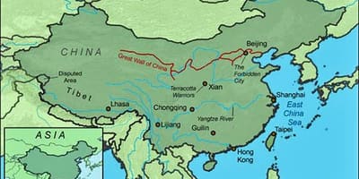 Karte von China great wall