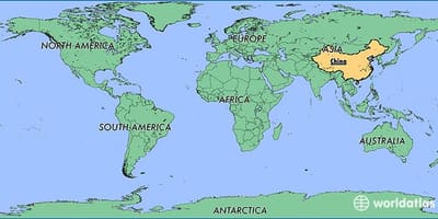 Karte von China in der Welt