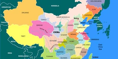 China-Karte Regionen