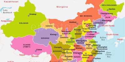 China Landkarte mit Staaten