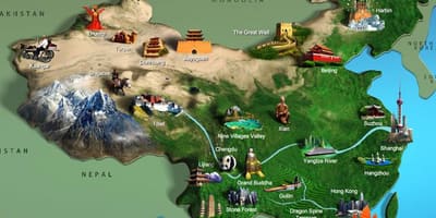 Karte von China-Touristen-Attraktionen