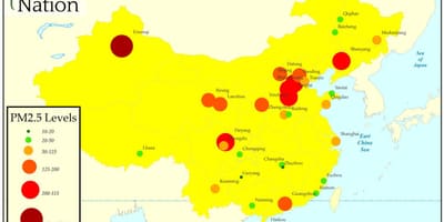 Umweltverschmutzung China Karte