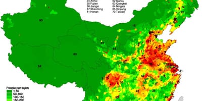 Verteilung der Bevölkerung " Karte von China