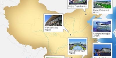 Karte China Flughäfen
