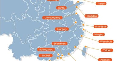 Karte von chinesischen Häfen