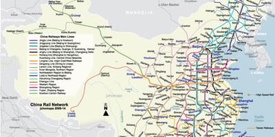 Eisenbahn-Karte von China