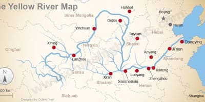 Karte von China yellow river