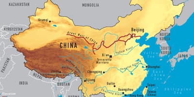 China-Karte der Flüsse