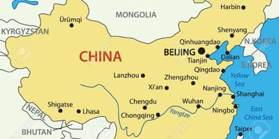 Gelben Meer Karte von China
