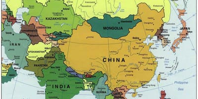 China und den umliegenden Ländern anzeigen