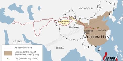 Karte von China silk road