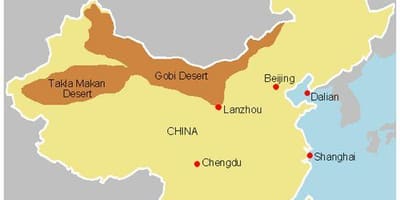 Karte von China-Wüsten